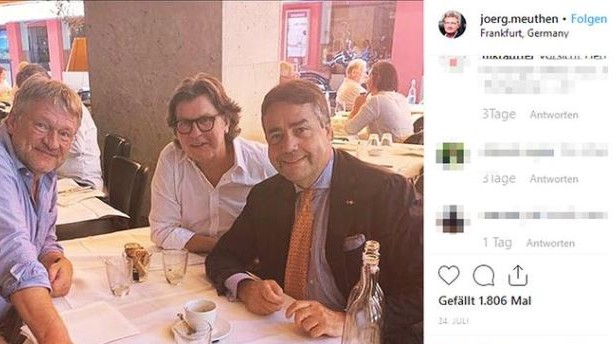 Hans Joachim Mendig auf dem Instagram-Kanal des AfD-Politikers Jörg Meuthen.