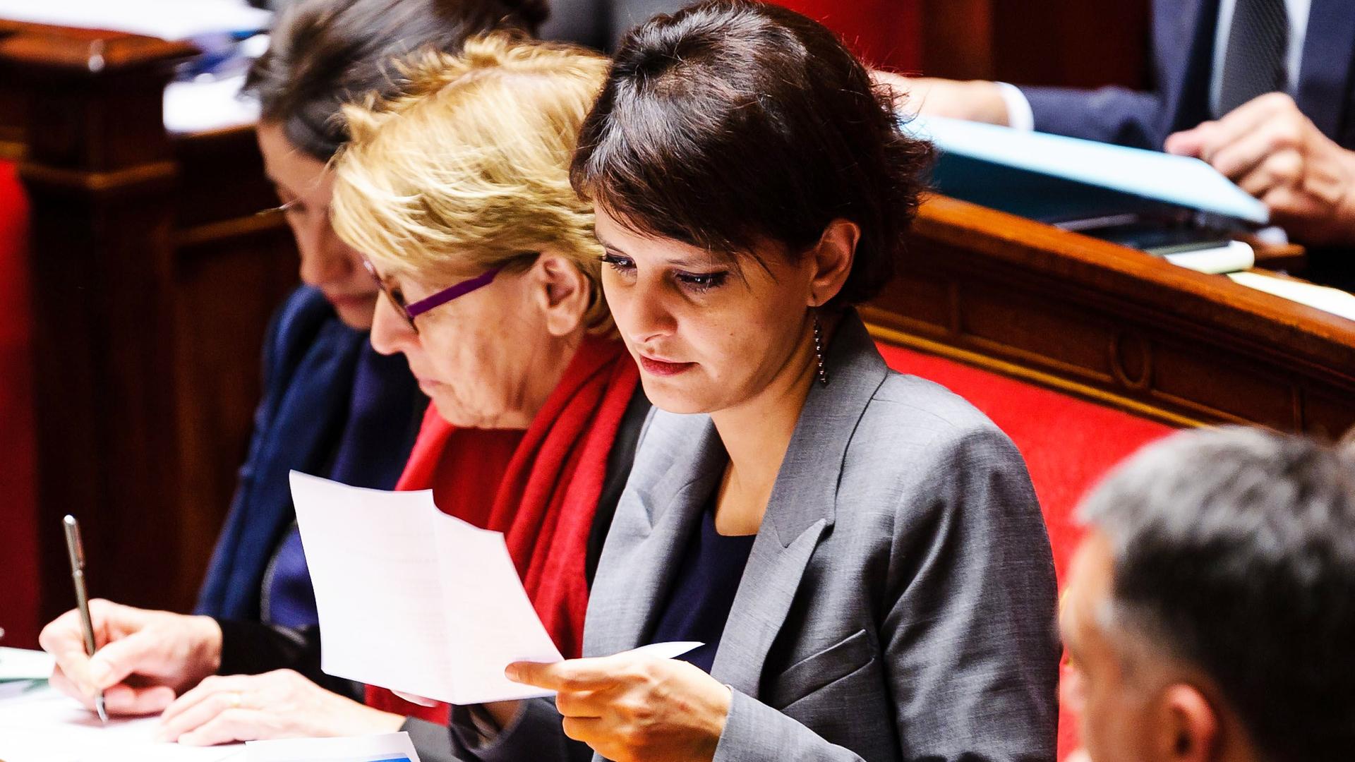 Die französische Frauenministerin Najat Vallaud-Belkacem in der Nationalversammlung