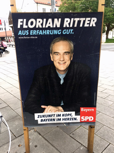 Wahlplakat des bayerischen SPD-Landtagsabgeordneten Florian Ritter
