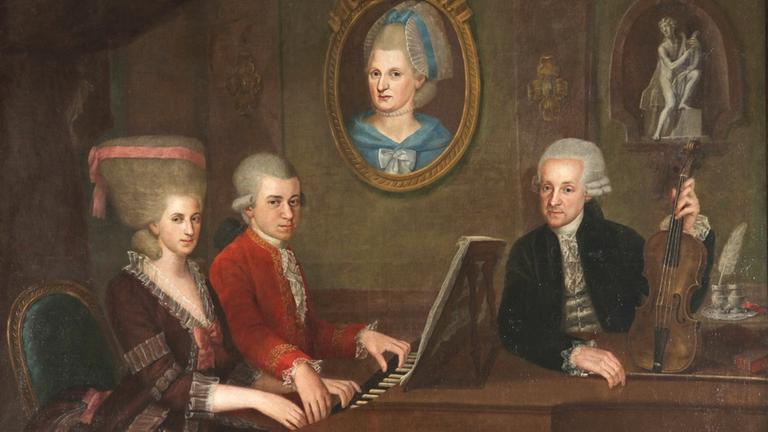 Die Familie Mozart, Gemälde von Johann Nepomuk della Croce, 1780/81