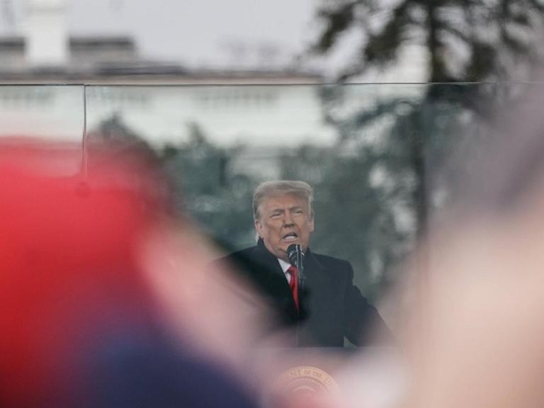US-Präsident Donald Trump spricht auf einer Demonstration in Washington, D.C.