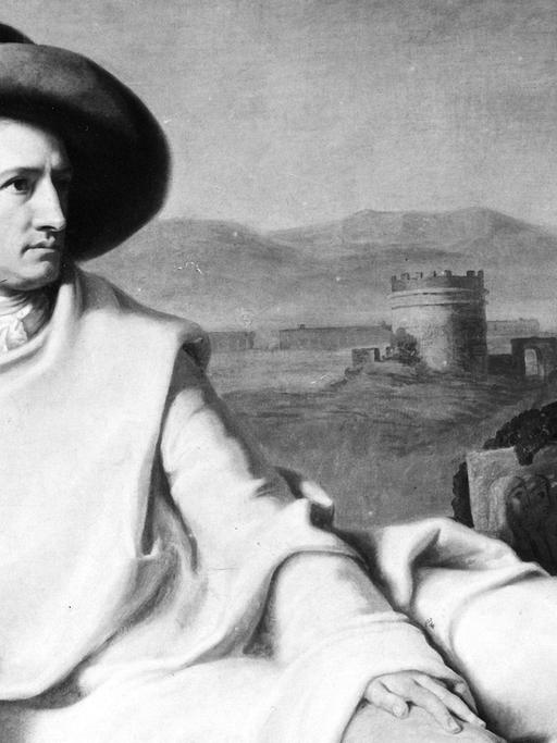 "Goethe in der Campagna", das bekannteste Gemälde von Johann Heinrich Wilhelm Tischbein zeigt den Dichter Johann Wolfgang von Goethe.