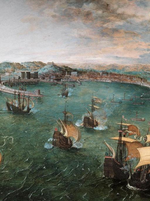 Pieter Bruegel d. Ä. (um 1525/30 vermutlich in Breugel oder Antwerpen ‒ 1569 Brüssel) Der Hafen von Neapel, Um 1563?, Holz, 42,2 × 71,2 cm; Rom, Galleria Doria Pamphilj