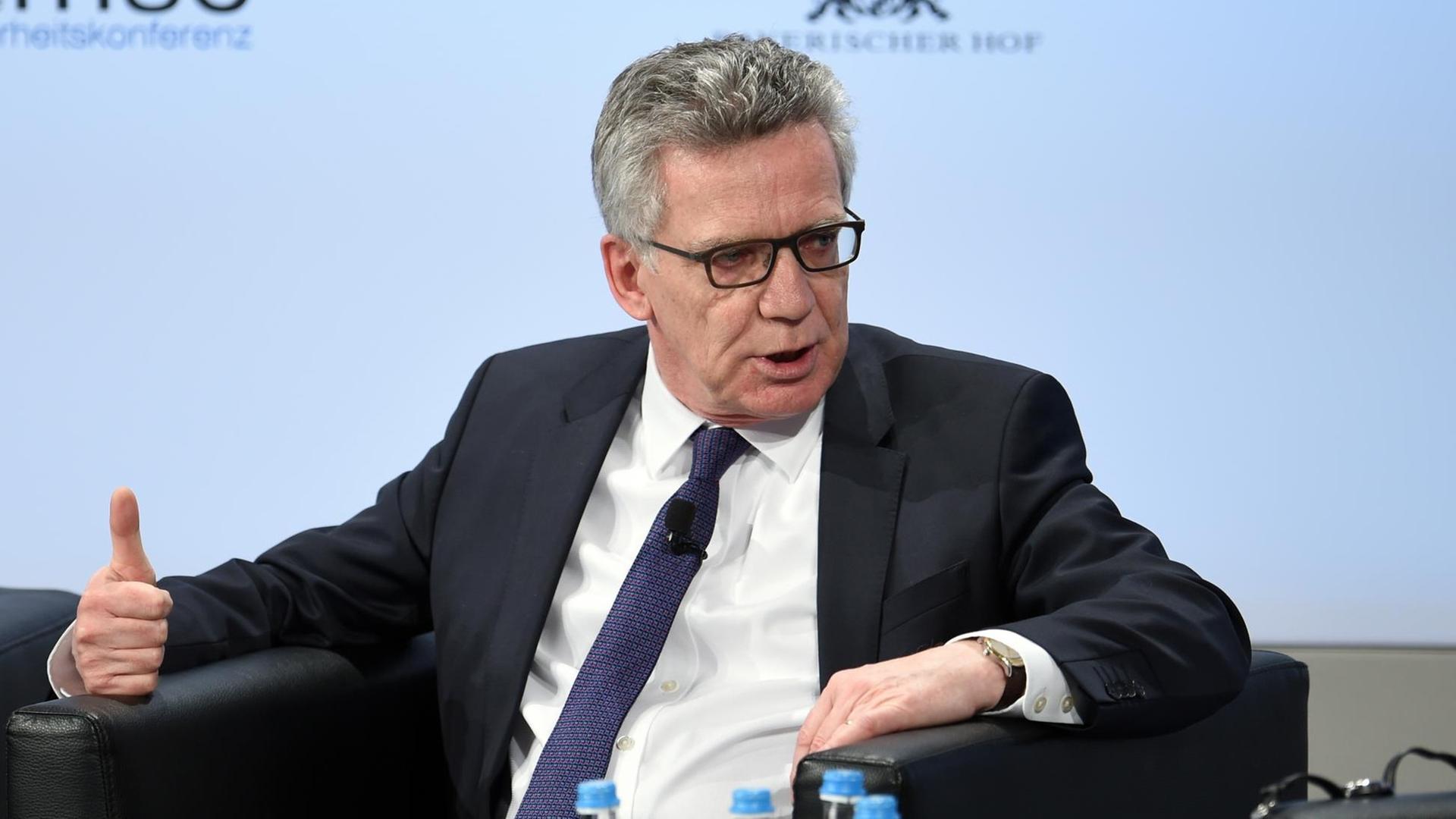 Der CDU-Politiker Thomas de Maizière bei einer Veranstaltung in München Der CDU-Politiker Thomas de Maizière bei einer Veranstaltung in München