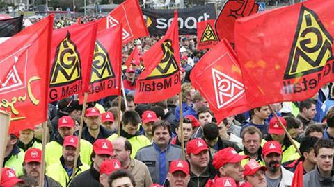 Ein Warnstreik der IG Metall.