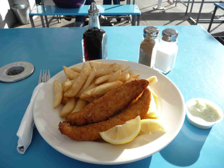 Fish and Chips im Hafen von Hobart