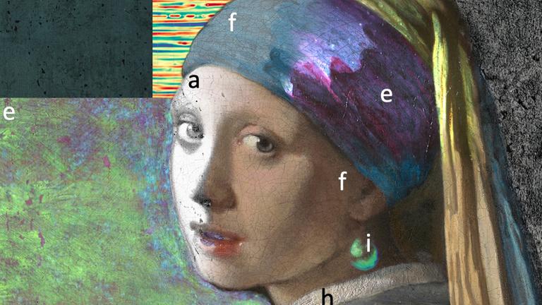 Composite image of Girl with a Pearl Earring from images made during the Girl in the Spotlight project using the following imaging techniques: