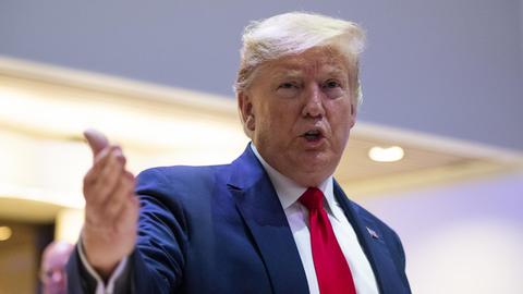 Das Foto zeigt Donald Trump auf dem Weltwirtschaftsforum in Davos 2020.