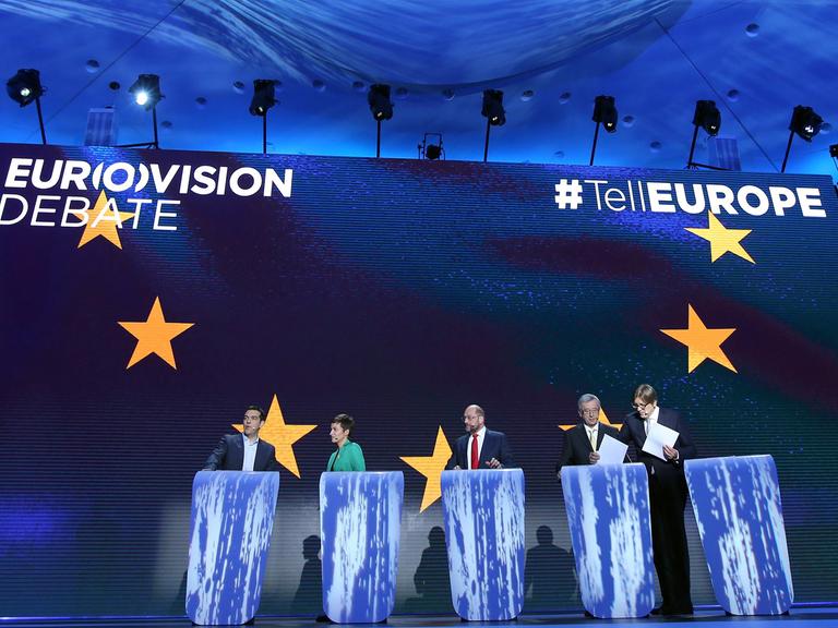 Steht hier bereits der nächste EU-Kommissionspräsident? TV-Debatte der Spitzenkandidaten für die Europawahl