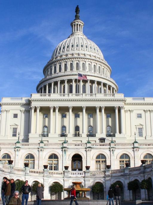 Westseite des Kapitols in Washington, in dem beide Kammern des US-Kongresses untergebracht sind.