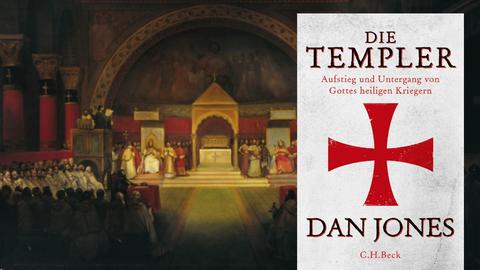 Buchcover/Hintergrund: Gemälde der Kapitelversammlung der Templer