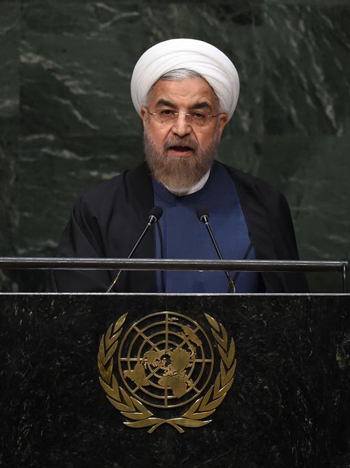 Irans Präsident Hassan Rohani spricht zur UNO-Vollversammlung.