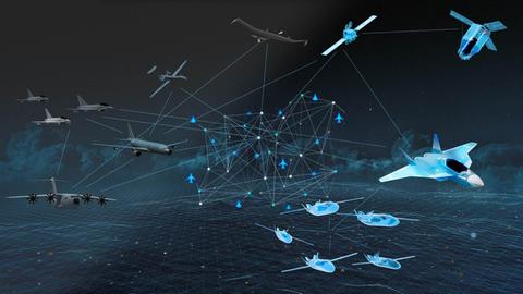 Graphische Darstellung des Future Combat Air Systems (FCAS)
