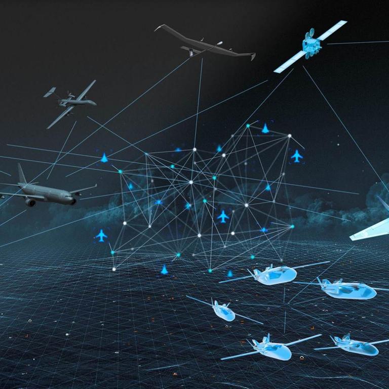Graphische Darstellung des Future Combat Air Systems (FCAS)