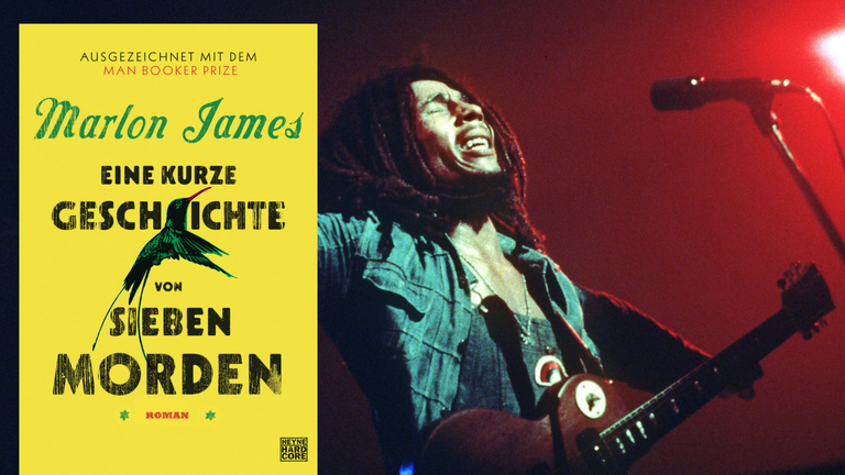 Buchcover Marlon James: Eine kurze Geschichte von sieben Morden und Bob Marley