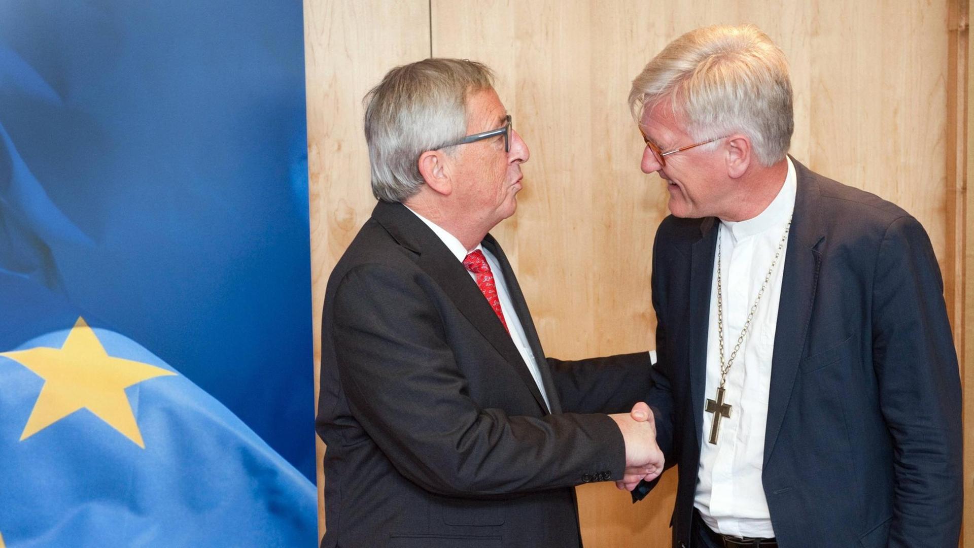 Die Evangelischen Kirche in Deutschland (EKD) ist eine der vier Kirchen mit einem ständigen Büro in Brüssel. Hier ihr Ratsvorsitzender Heinrich Bedford-Strohm mit Kommissionspräsident Jean-Claude Juncker