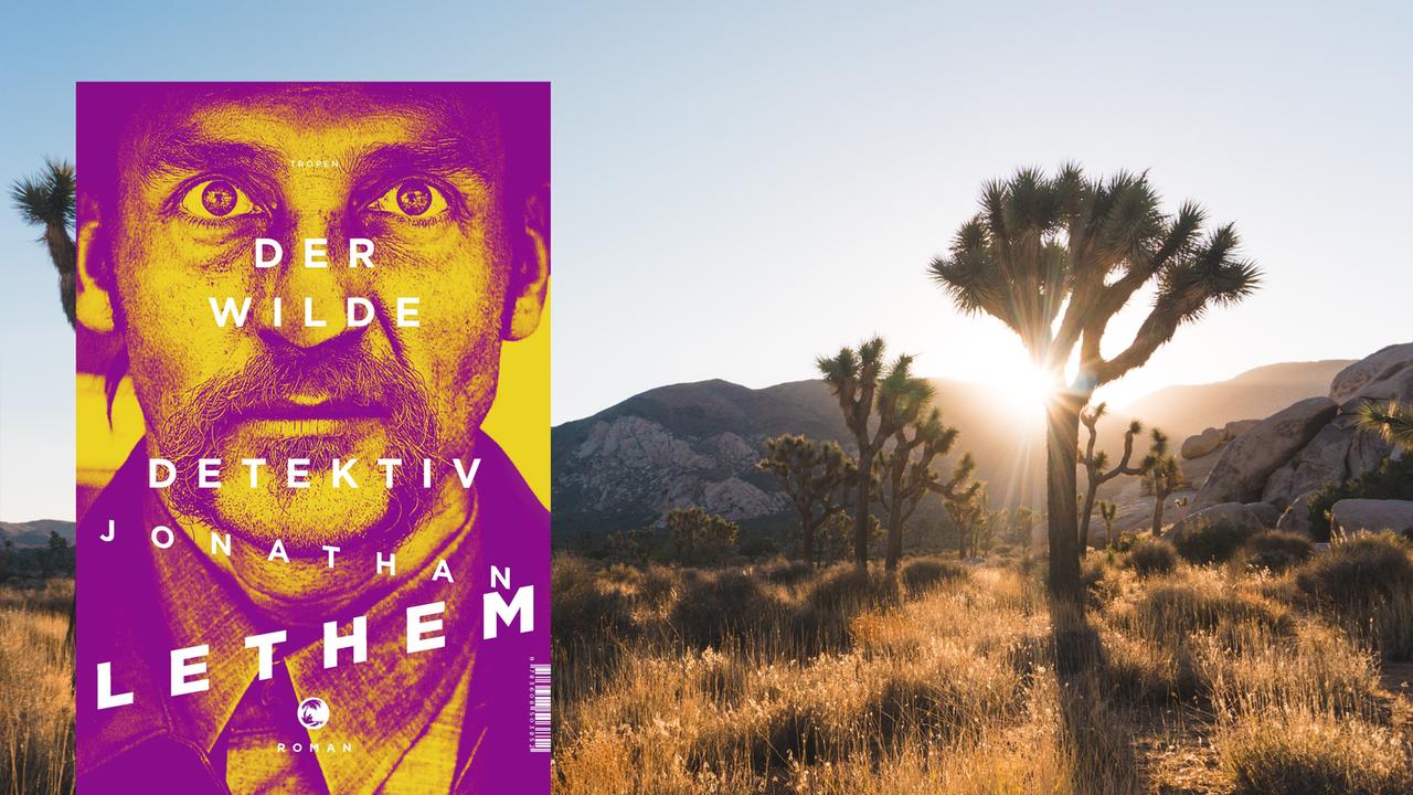 Das Cover von Jonathan Lethems "Der wilde Detektiv" vor einem Hintergrundbild.