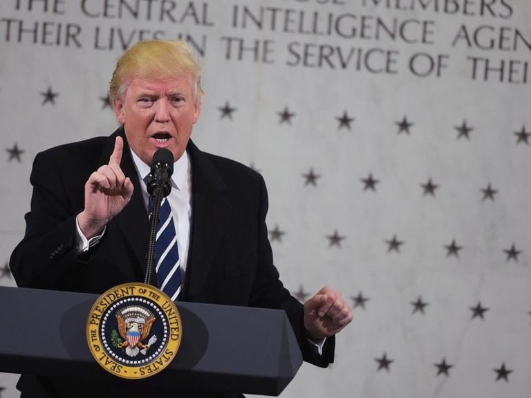 US-Präsident Trump während seiner Rede bei der CIA