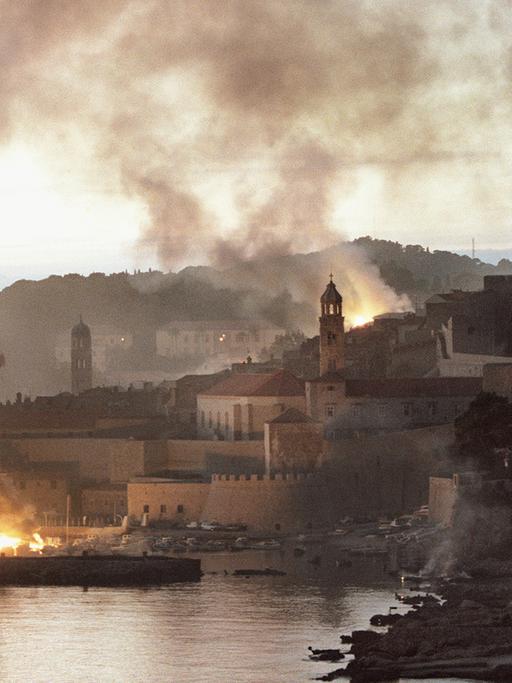 Dubrovnik im November 1991 nach Bombardements durch die jugoslawische Volksarmee.