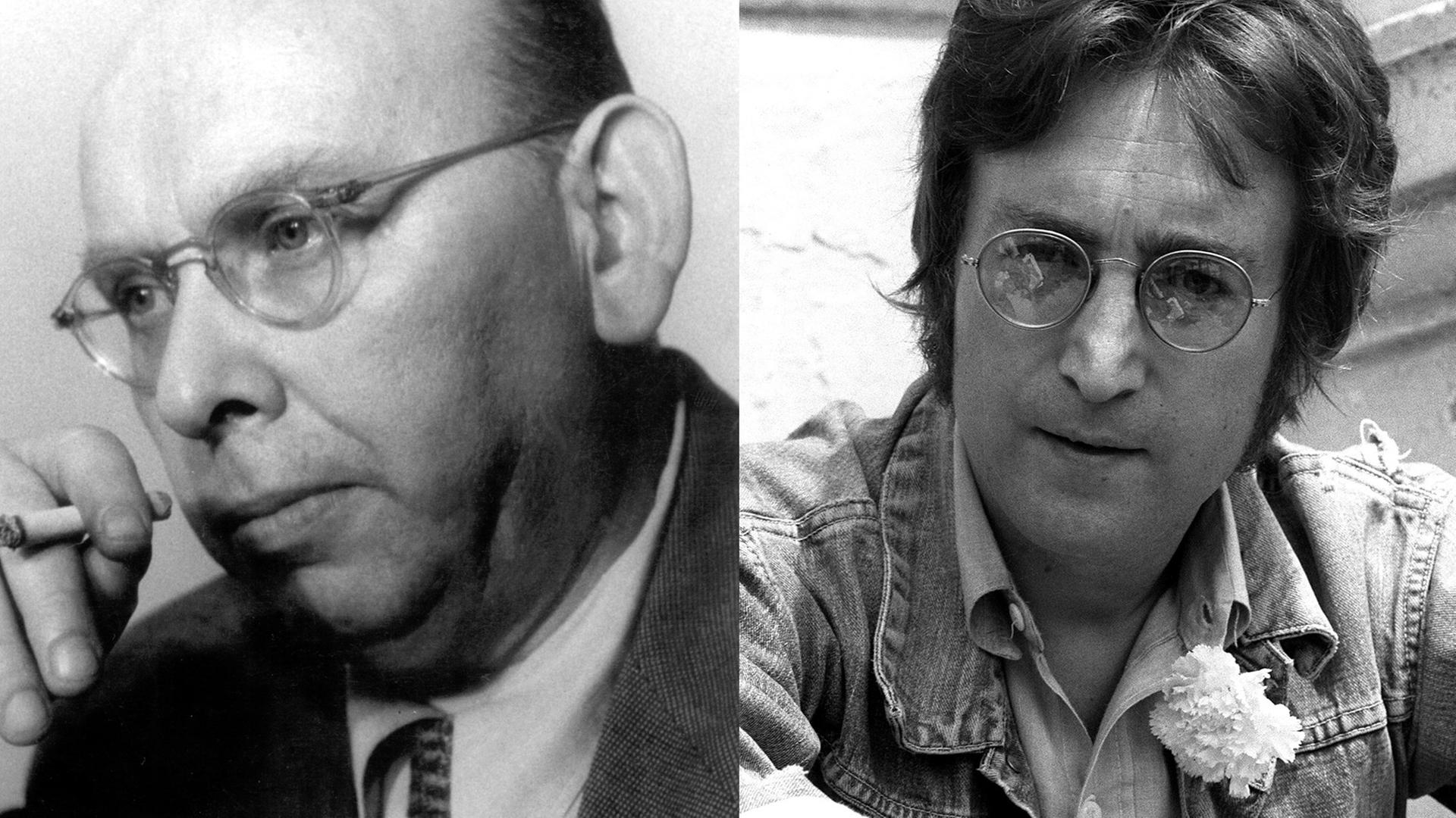 Foto-Collage: Der deutsche Komponist Hanns Eisler und Musik-Legende John Lennon