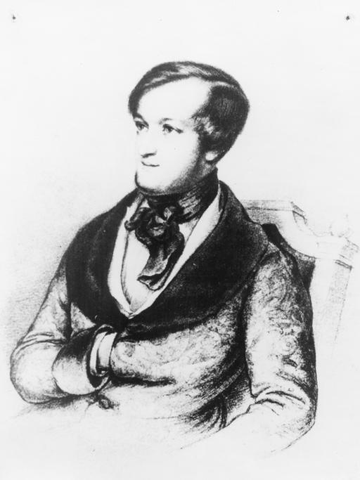 Der Komponist Richard Wagner, Foto eines Gemäldes von 1843, kam mehrfach nach Nürnberg.