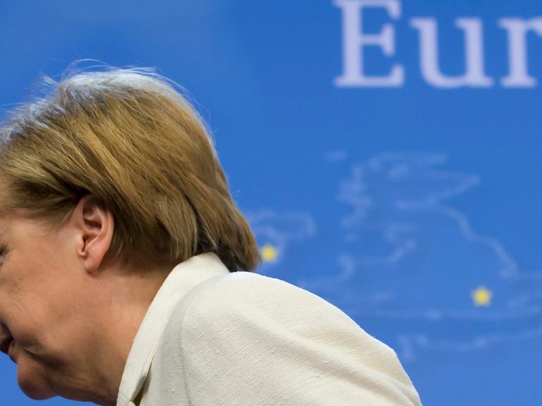 Kanzlerin Angela Merkel bei einer Pressekonferenz im Juli 2015