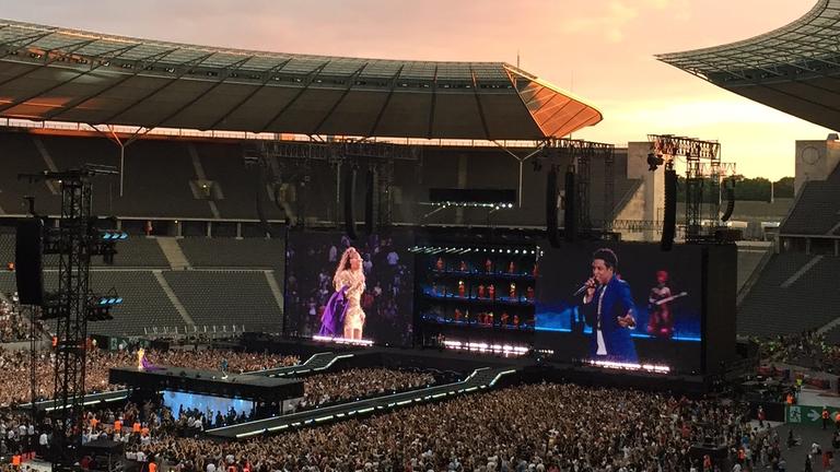 Beyoncé und Jay-Z bei ihrem Konzert im Berliner Olympiastadion am 28. Juni 2018.