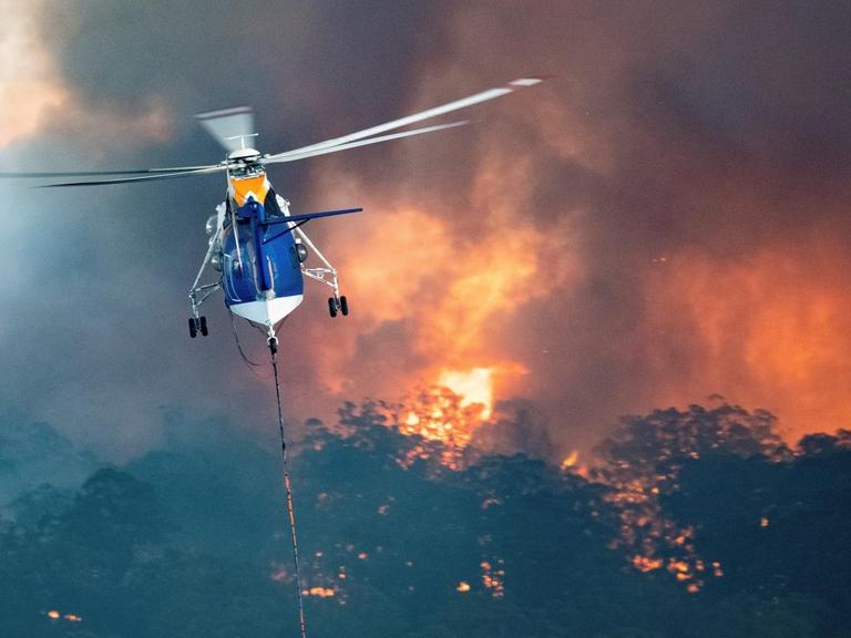Die Feuerwehr im Bundesstaat Victoria kämpft gegen die Flammen.