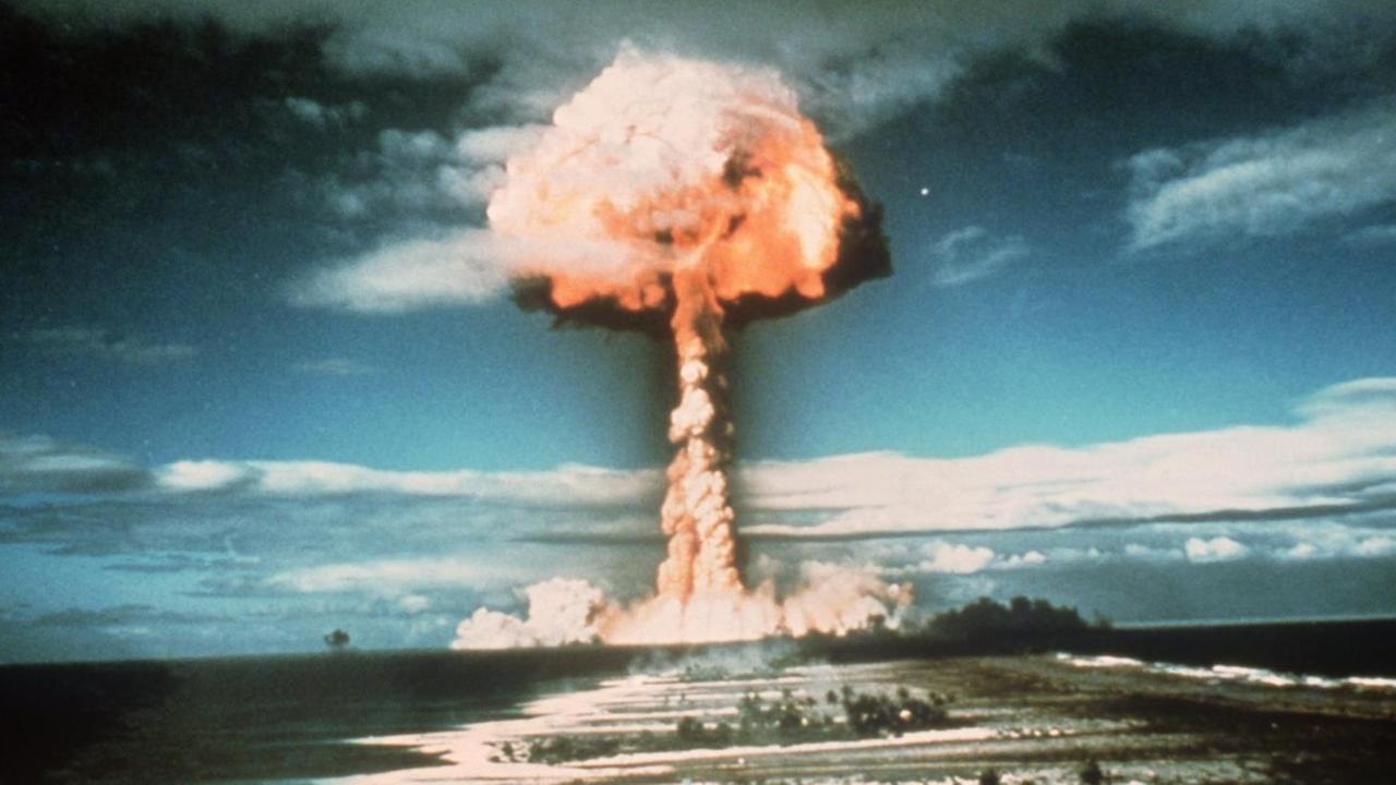 Eine explodierende Atombombe