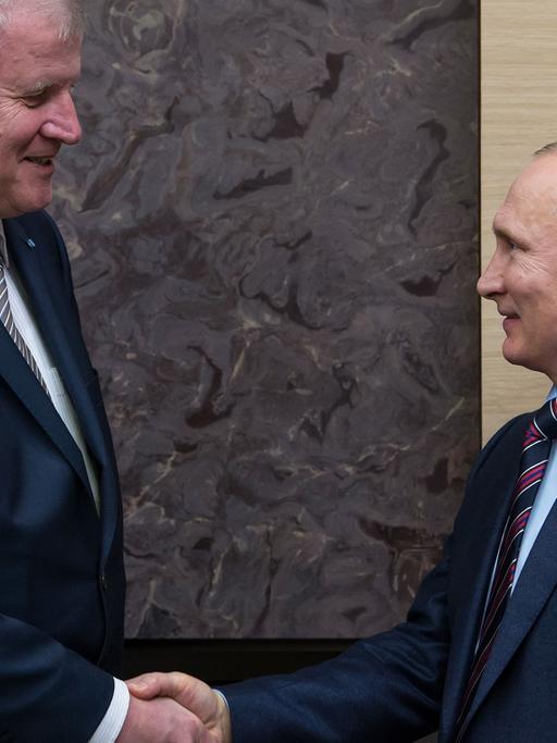 Horst Seehofer und Wladimir Putin in Moskau