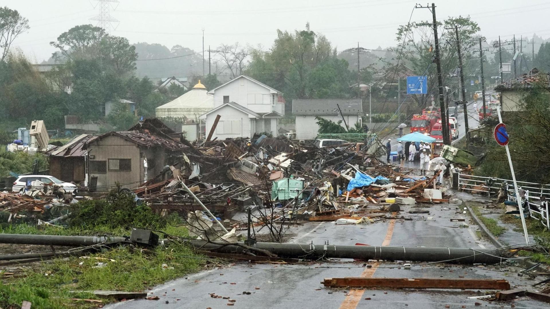 Ausläufer des Taifuns "Hagibis" haben Zerstörungen angerichtet