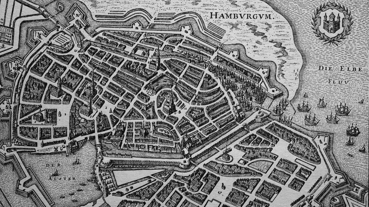 Stadtluft macht frei: Barocker Lageplan von Hamburg