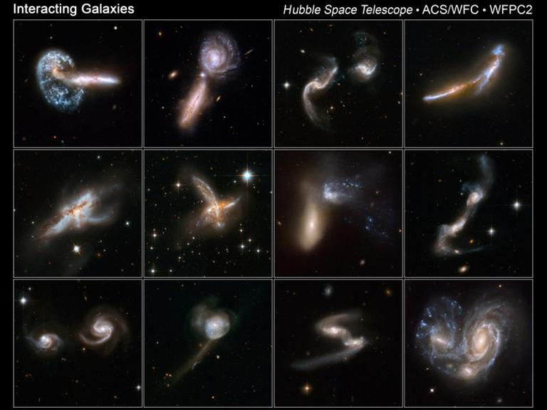 Weitere Beispiele für wechselwirkende Galaxien