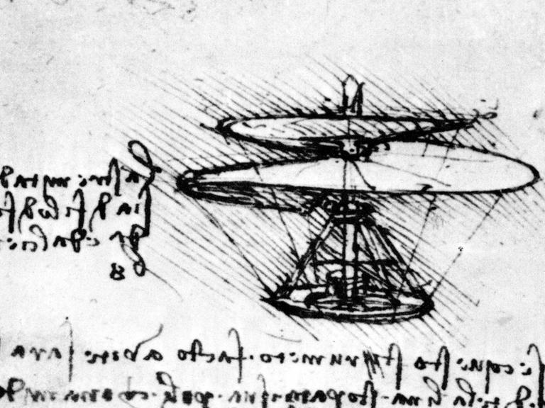 Helikopterzeichnung von Leonardo da Vinci