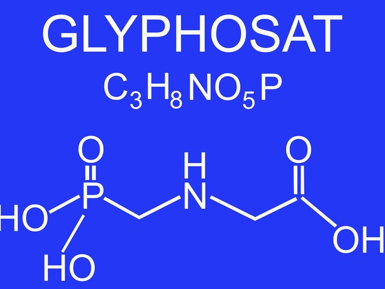 Die chemische Strukturformel des Herbizids Glyphosat