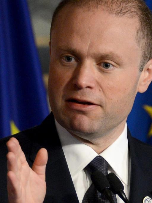 Maltas Premier Joseph Muscat vor dem EU-Gipfel am 25. März 2017 in Rom, Italien.
