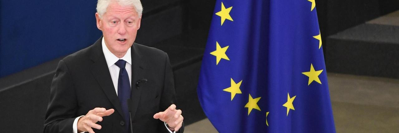 Der frühere US-Präsident Bill Clinton bei seiner Rede im EU-Parlament
