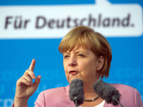 Bundeskanzlerin Angela Merkel in Binz auf der Insel Rügen, Juli 2013
