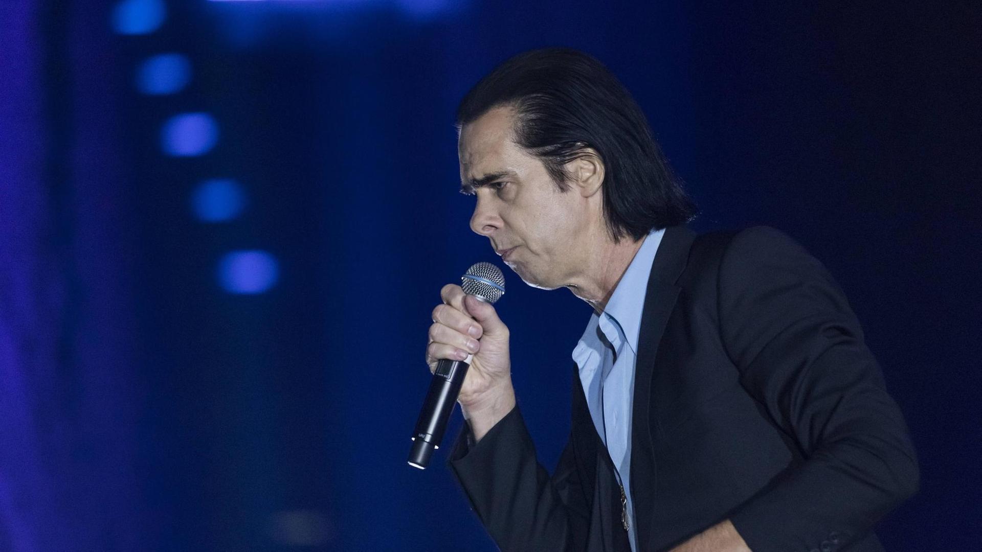 Nick Cave bei seinem Konzert im Oktober 2017 in der Max-Schmeling-Halle