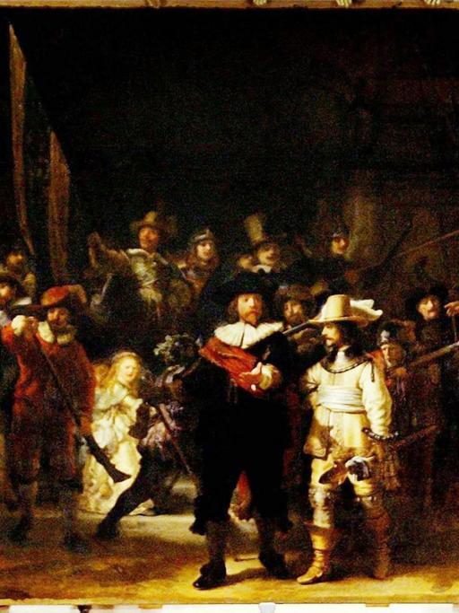 Rembrandts Gemälde "Die Nachtwache" im Rijksmuseum von Amsterdam