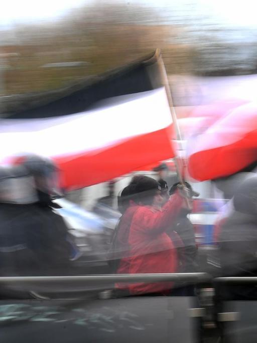 Eine Neonazi-Demonstration am 18.03.2017 in Leipzig