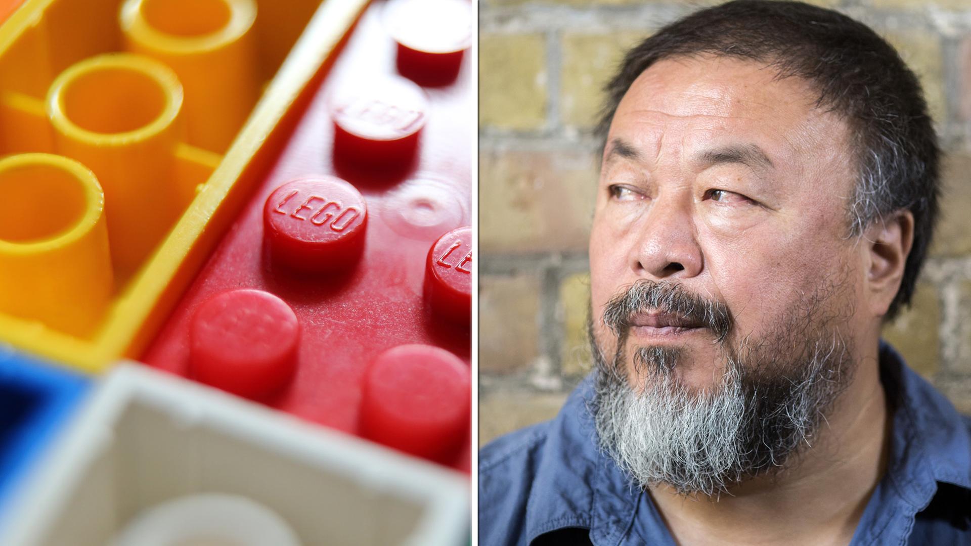Der chinesische Künstler Ai Weiwei, links im Bild: Lego-Steine