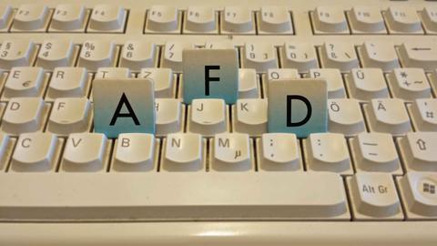 Die Buchstaben "A", "F" und "D" auf einer Tastatur