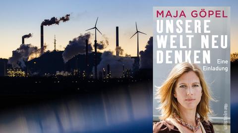 Hintergrundbild: Die Ruhr Oel-Erdölraffinerien in Gelsenkirchen in den Abendstunden. Vordergrund: Buchcover