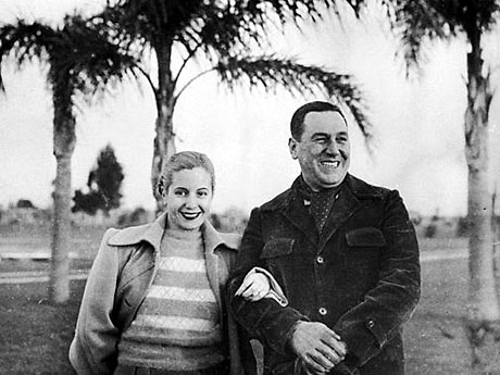 Juan Domingo Perón Sosa mit seiner Frau Eva (Evita) Peron im Jahr 1950 in in Buenos Aires, Argentinien