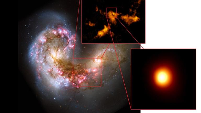 In Zuge der Kollision der Antennengalaxien entstehen offenbar auch neue Kugelsternhaufen