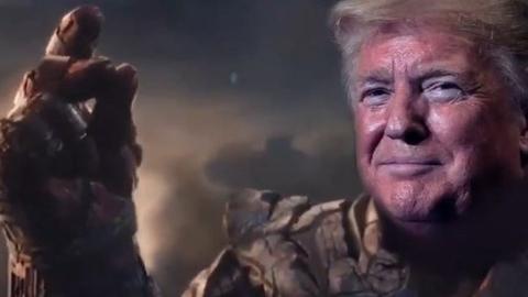 Screenshot des Memes, in dem der Kopf von US-Präsident Donald Trump auf den Filmbösewicht Thanos montiert wurde.