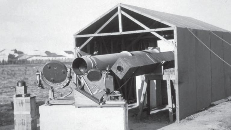 Die Beobachtungsstation am 29. Mai 1919 in Sobral, Brasilien