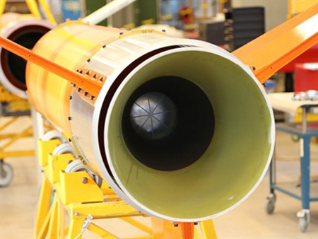 Die Texus-Rakete noch in der Montagehalle von Esrange Die Texus-Rakete noch in der Montagehalle von Esrange