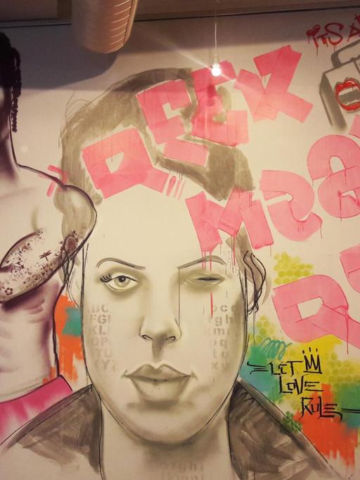 Gender Trouble: ein Graffiti von Bomber, das eigens für die Konferenz ausgestellt wurde.